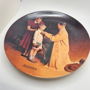 Norman Rockwell "His First Day of School" Collectible Plate 2007